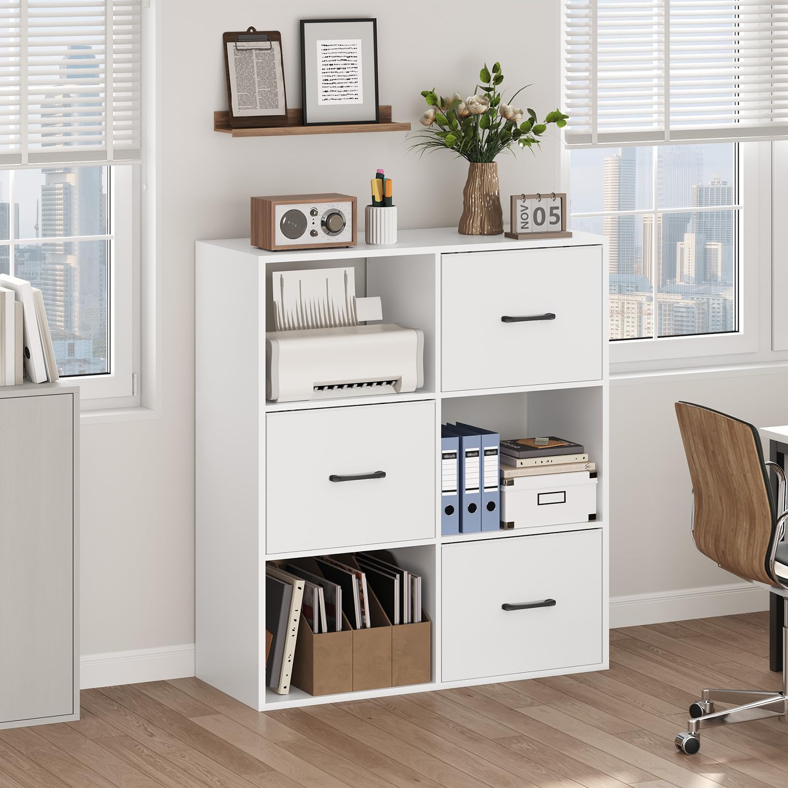 Office X Furniture - White 3 Drawer File Cabinet With