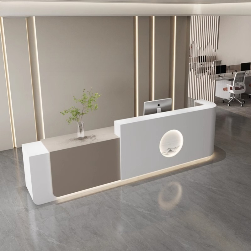 Office Furniture Rental - Silver Rental Reception Desks Clinic Modern