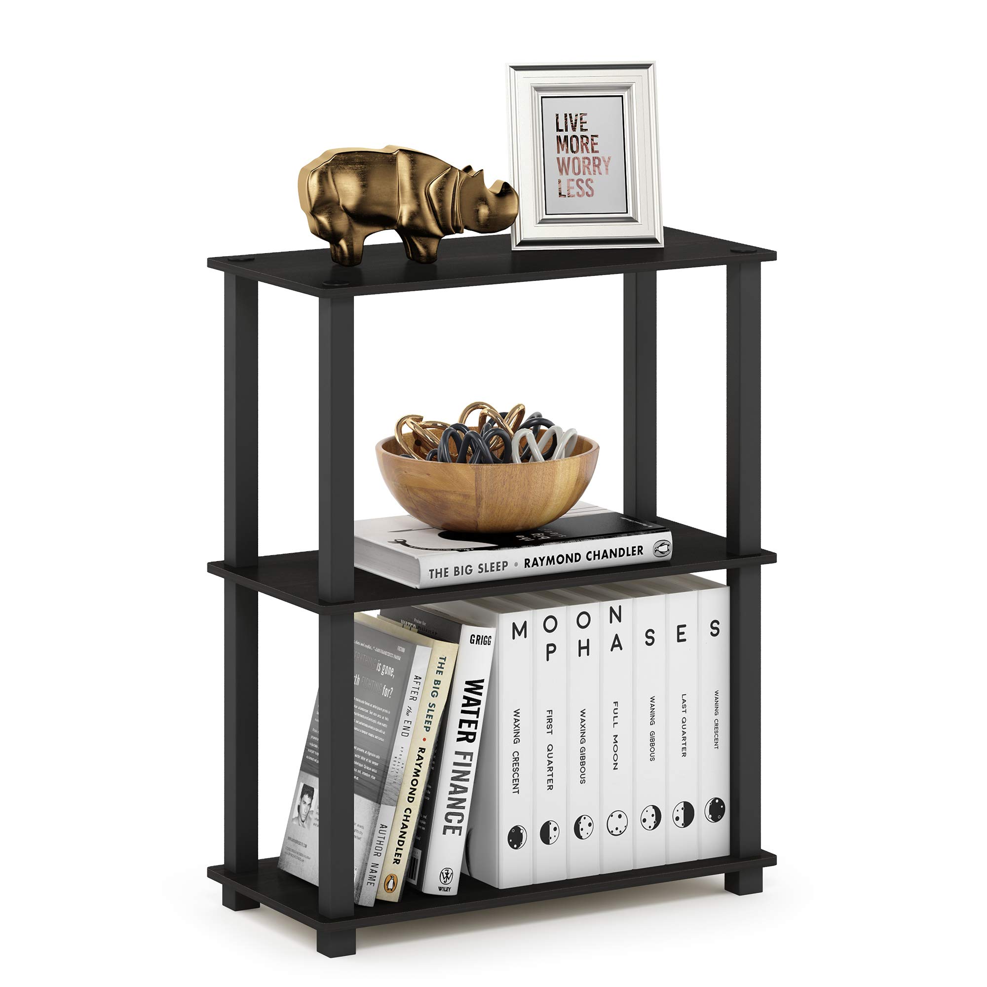 Office X Furniture - 3-Tier Slim Bookshelf Storage Rack With