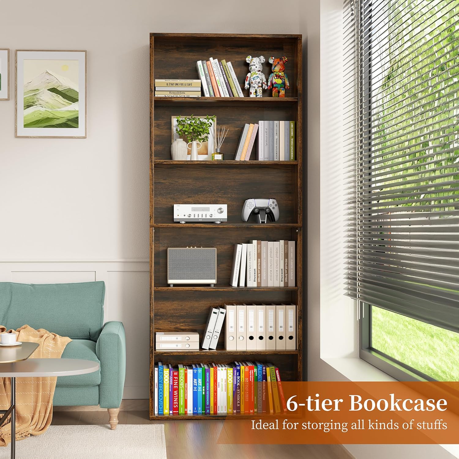 6-Tier Open Bookcase and Books - огляд і ціна Office X Furniture