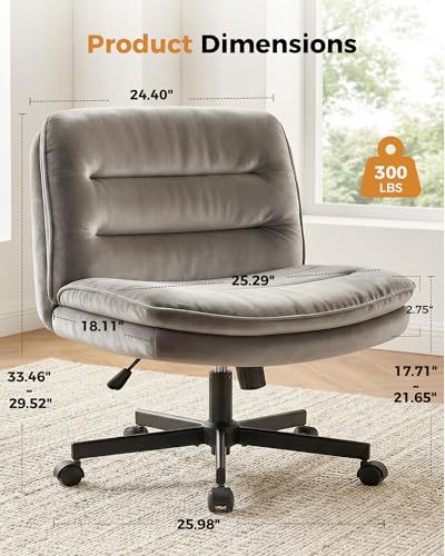 Gray Velvet Armless Swivel Off - огляд і ціна Office X Furniture
